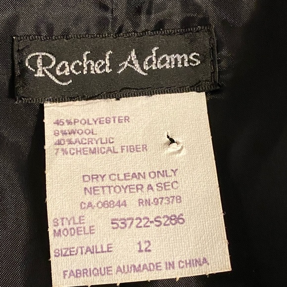 Rachel Adams Plaid Blazer Button Wool Blend Size 12 - Picture 6 of 6